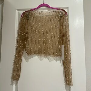 Mesh long sleeve top